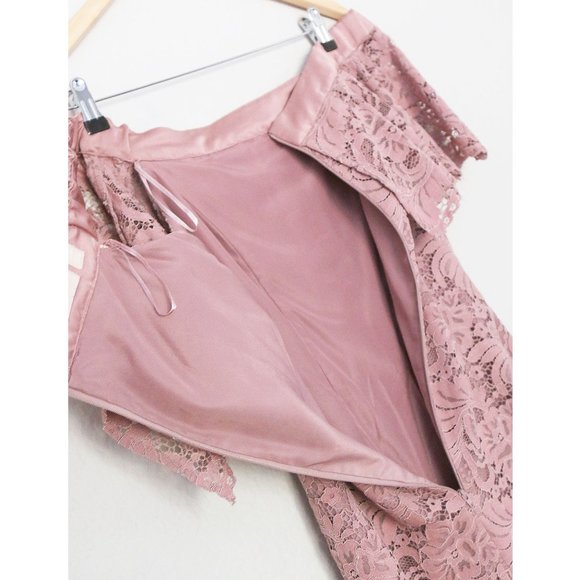 Keepsake The Label Blush Star Crossed Off Shoulder Lace Midi Dress S Mauve Pink - Picture 10 of 15